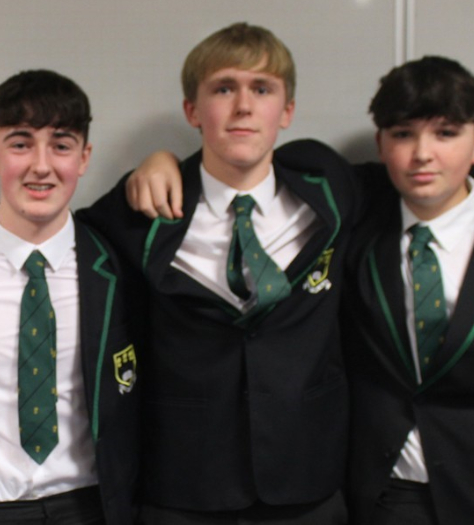 Photo of business studies competition winning students.